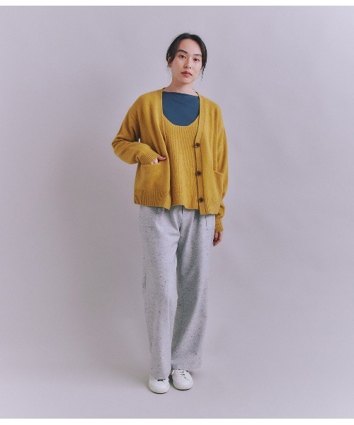 SIPULI(シプリ)の「Colorful Melange 2wayペプラムキャミニット(ニット/セーター・レディース・イエロー/ダークブラウン/グレイッシュベージュ・2)」の16枚目の写真