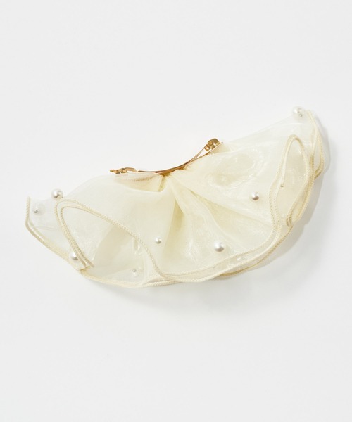 GOLDY（ゴールディ）の「スフィアー シアー フリル バレッタ（バレッタ/ヘアクリップ・レディース・ブラック系1/ブルー系1/ブラック系2/ブルー系2/ホワイト系2/ホワイト系1/パープル系2/ブラウン系1/ブラウン系2/グレー系2/パープル系1/グレー系1・FREE）」の20枚目の写真