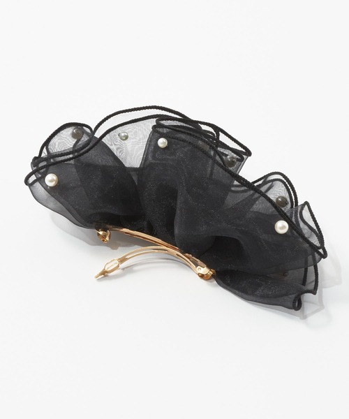 GOLDY（ゴールディ）の「スフィアー シアー フリル バレッタ（バレッタ/ヘアクリップ・レディース・ブラック系1/ブルー系1/ブラック系2/ブルー系2/ホワイト系2/ホワイト系1/パープル系2/ブラウン系1/ブラウン系2/グレー系2/パープル系1/グレー系1・FREE）」の13枚目の写真