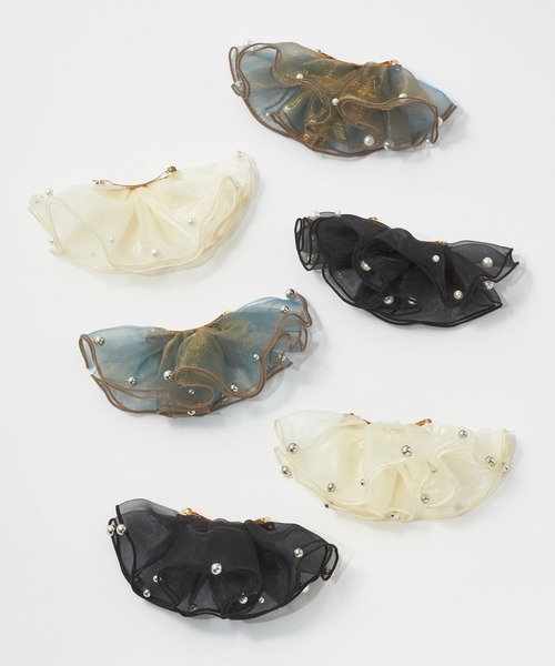 GOLDY（ゴールディ）の「スフィアー シアー フリル バレッタ（バレッタ/ヘアクリップ・レディース・ブラック系1/ブルー系1/ブラック系2/ブルー系2/ホワイト系2/ホワイト系1/パープル系2/ブラウン系1/ブラウン系2/グレー系2/パープル系1/グレー系1・FREE）」の15枚目の写真