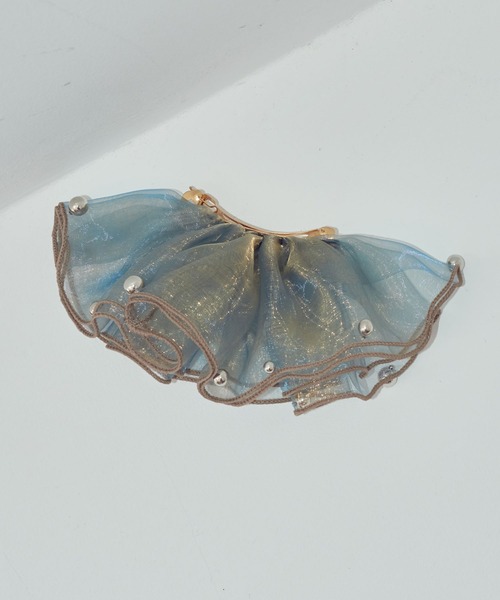 GOLDY（ゴールディ）の「スフィアー シアー フリル バレッタ（バレッタ/ヘアクリップ・レディース・ブラック系1/ブルー系1/ブラック系2/ブルー系2/ホワイト系2/ホワイト系1/パープル系2/ブラウン系1/ブラウン系2/グレー系2/パープル系1/グレー系1・FREE）」の16枚目の写真