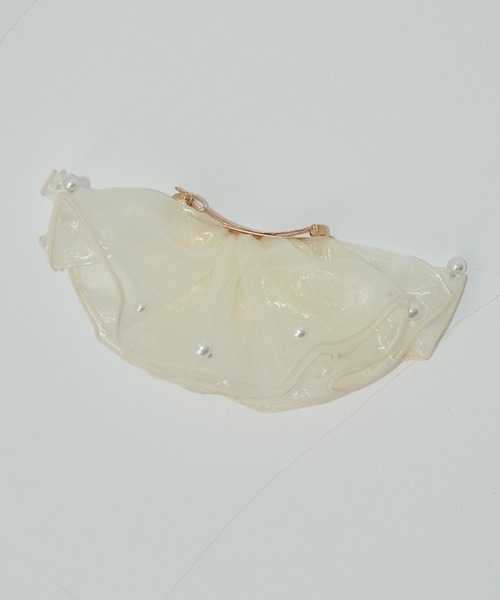 GOLDY（ゴールディ）の「スフィアー シアー フリル バレッタ（バレッタ/ヘアクリップ・レディース・ブラック系1/ブルー系1/ブラック系2/ブルー系2/ホワイト系2/ホワイト系1/パープル系2/ブラウン系1/ブラウン系2/グレー系2/パープル系1/グレー系1・FREE）」の17枚目の写真