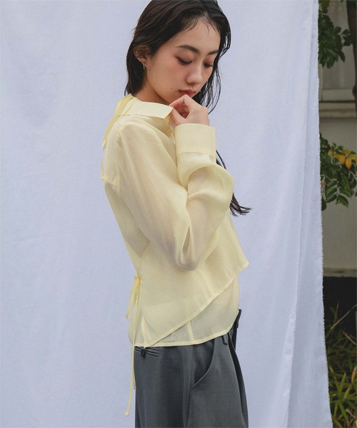 miette(ミエット)の「シアーホルターネックブラウス(シャツ/ブラウス・レディース・グレー/ライトブルー/イエロー・L/M/S)」の18枚目の写真