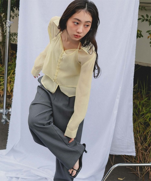 miette(ミエット)の「シアーホルターネックブラウス(シャツ/ブラウス・レディース・グレー/ライトブルー/イエロー・L/M/S)」の20枚目の写真