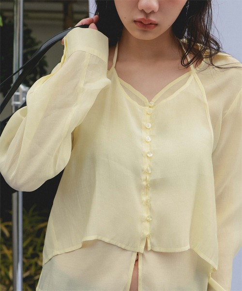 miette(ミエット)の「シアーホルターネックブラウス(シャツ/ブラウス・レディース・グレー/ライトブルー/イエロー・L/M/S)」の19枚目の写真