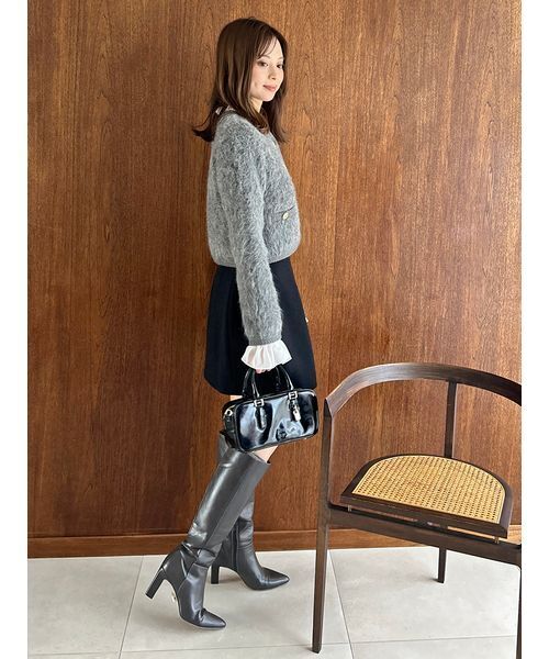 SNIDEL（スナイデル）の「ファーライクフリルニットジャケット（ノーカラージャケット・レディース・アイボリー/チャコールグレー/ピンク/ミント・F）」の17枚目の写真