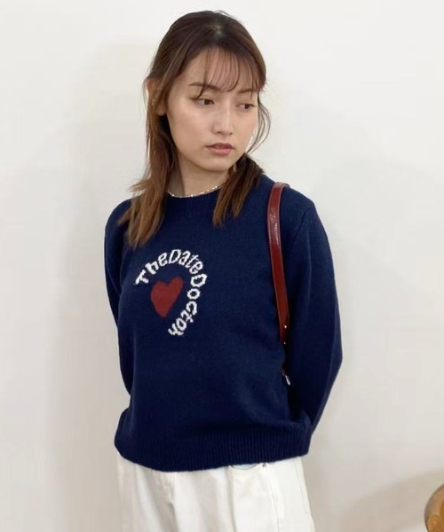mebole(メボレ)の「ハートレターセーター(ニット/セーター・レディース・ネイビー/ダークグレー/アイボリー/グレー・FREE)」の19枚目の写真