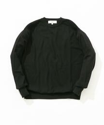 コットンカシミヤクルーネックニット