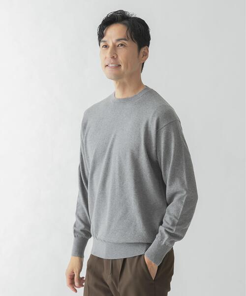URBAN RESEARCH ROSSO MEN（アーバンリサーチロッソメン）の「コットンカシミヤクルーネックニット（ニット/セーター・メンズ・ブルー/グレー/ブラック/アイボリー/グレー系その他・LARGE/MEDIUM）」の6枚目の写真