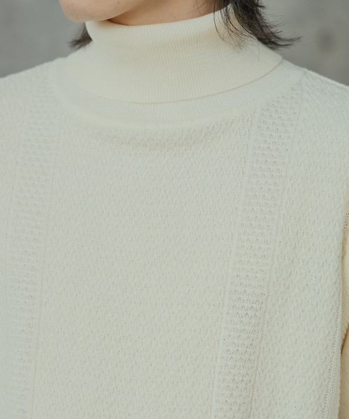 セール】12Gウール混ハイゲージタートルネック（ニット/セーター