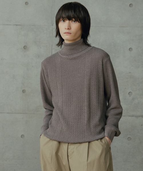 RATTLE TRAP(ラトルトラップ)の「12Gウール混ハイゲージタートルネック(ニット/セーター・メンズ・ベージュ/ホワイト/ブラック・LL/L/M)」の21枚目の写真