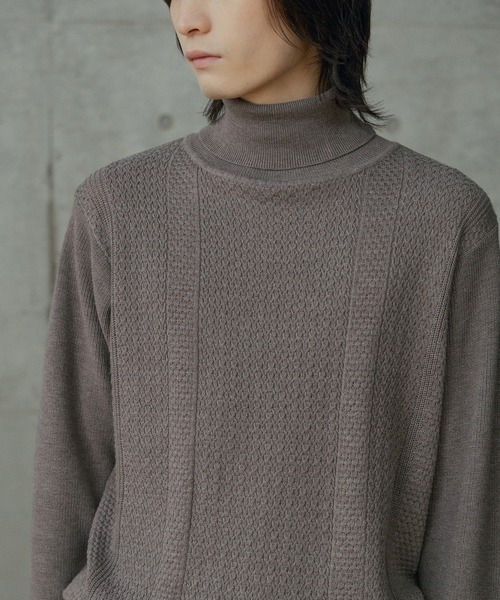 セール】12Gウール混ハイゲージタートルネック（ニット/セーター