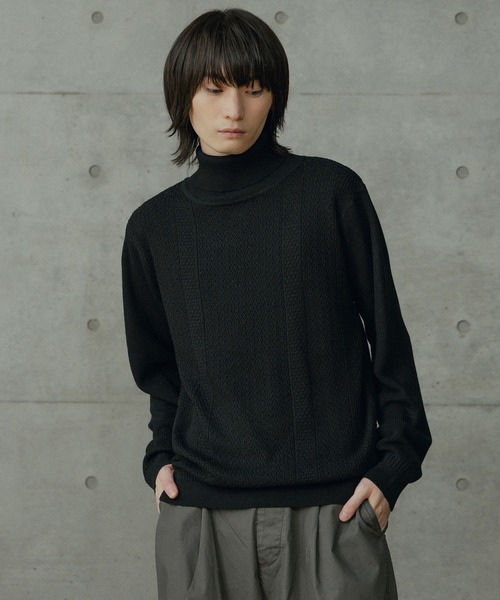 RATTLE TRAP(ラトルトラップ)の「12Gウール混ハイゲージタートルネック(ニット/セーター・メンズ・ベージュ/ホワイト/ブラック・LL/L/M)」の9枚目の写真