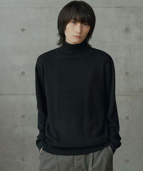 RATTLE TRAP(ラトルトラップ)の「12Gウール混ハイゲージタートルネック(ニット/セーター・メンズ・ベージュ/ホワイト/ブラック・LL/L/M)」の8枚目の写真