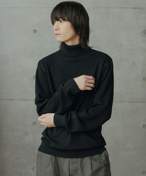 RATTLE TRAP(ラトルトラップ)の「12Gウール混ハイゲージタートルネック(ニット/セーター・メンズ・ベージュ/ホワイト/ブラック・LL/L/M)」の7枚目の写真