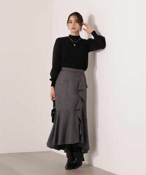PROPORTION BODY DRESSING(プロポーションボディドレッシング)の「ラッフルディティールスカート / 1215220111(スカート・レディース・ダークグレー/ブラウン・P/S/MEDIUM)」の2枚目の写真