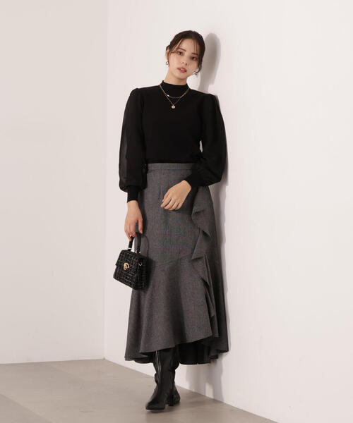 PROPORTION BODY DRESSING(プロポーションボディドレッシング)の「ラッフルディティールスカート / 1215220111(スカート・レディース・ダークグレー/ブラウン・P/S/MEDIUM)」の22枚目の写真