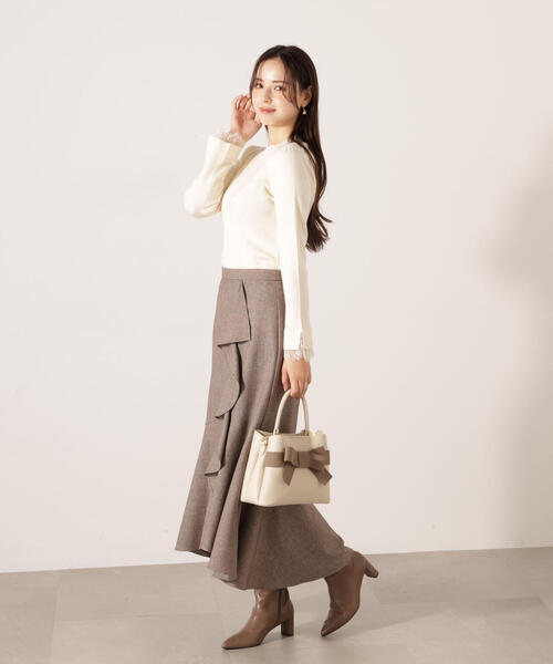 PROPORTION BODY DRESSING(プロポーションボディドレッシング)の「ラッフルディティールスカート / 1215220111(スカート・レディース・ダークグレー/ブラウン・P/S/MEDIUM)」の10枚目の写真