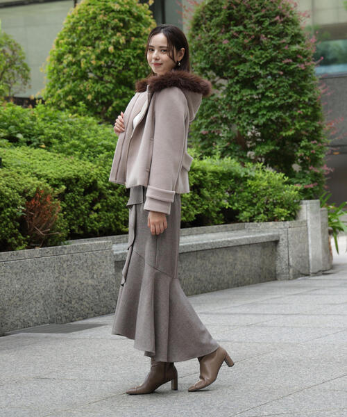 PROPORTION BODY DRESSING(プロポーションボディドレッシング)の「ラッフルディティールスカート / 1215220111(スカート・レディース・ダークグレー/ブラウン・P/S/MEDIUM)」の7枚目の写真