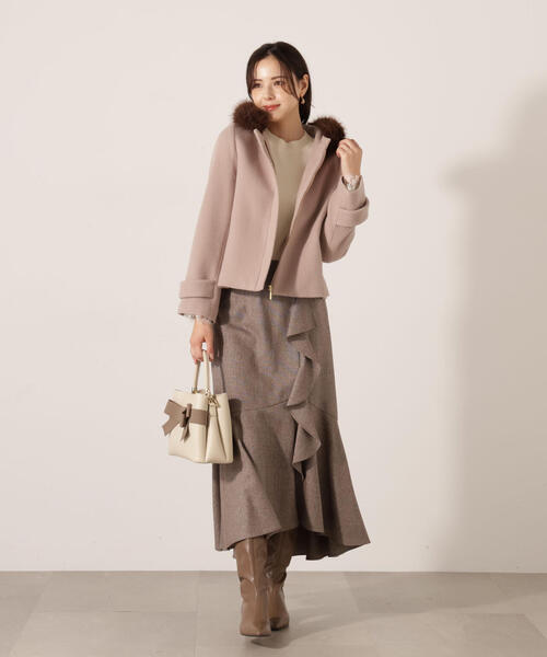 PROPORTION BODY DRESSING(プロポーションボディドレッシング)の「ラッフルディティールスカート / 1215220111(スカート・レディース・ダークグレー/ブラウン・P/S/MEDIUM)」の5枚目の写真