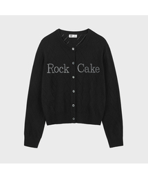 Argyle Punching Knit Cardigan - Black