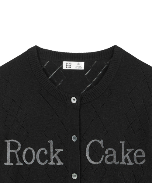 ROCKCAKE（ロックケーキ）の「Argyle Punching Knit Cardigan - Black（カーディガン/ボレロ・レディース・その他・SMALL）」の3枚目の写真
