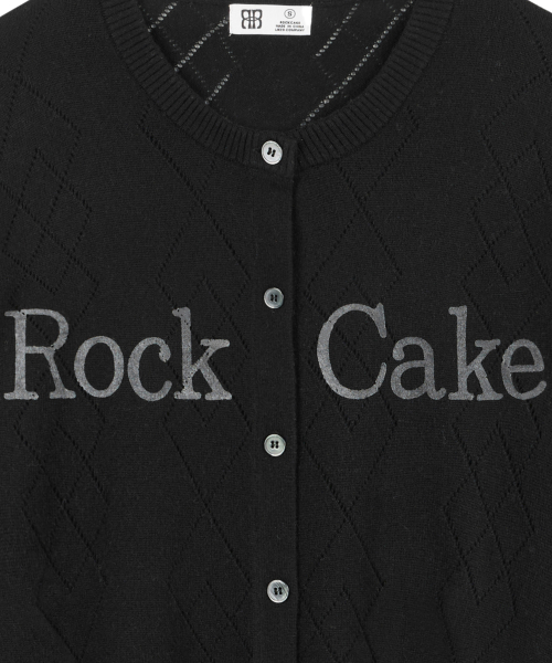 ROCKCAKE（ロックケーキ）の「Argyle Punching Knit Cardigan - Black（カーディガン/ボレロ・レディース・その他・SMALL）」の4枚目の写真