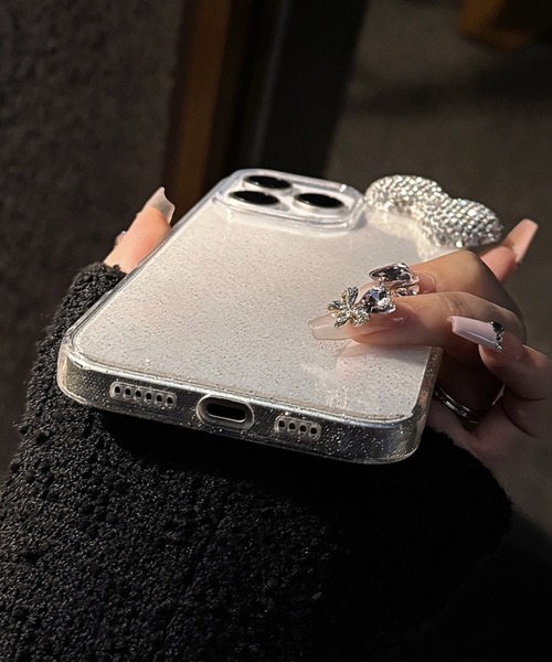 Vini(ヴィニ)の「キラキラ リボン ラメ入り クリア iPhone ケース 13.13Pro.14.15.15Pro.16.16Pro.17(スマホケース/カバー・レディース・シルバー/ブラック・iPhone 13/iPhone 13 Pro/iPhone 14/iPhone 15/iPhone 15 Pro/iPhone 16/iPhone 16 Pro)」の9枚目の写真