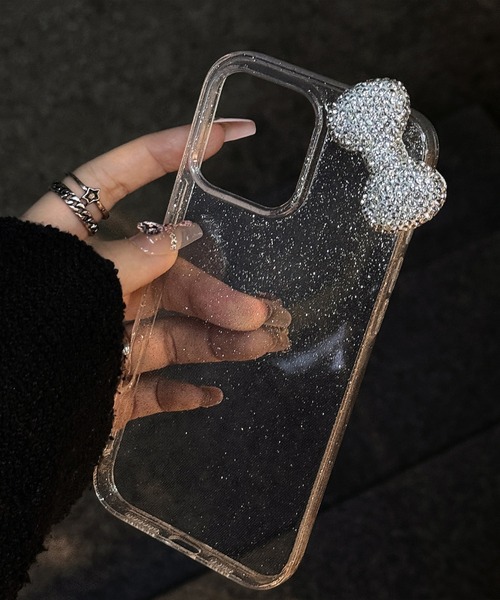 Vini(ヴィニ)の「キラキラ リボン ラメ入り クリア iPhone ケース 13.13Pro.14.15.15Pro.16.16Pro.17(スマホケース/カバー・レディース・シルバー/ブラック・iPhone 13/iPhone 13 Pro/iPhone 14/iPhone 15/iPhone 15 Pro/iPhone 16/iPhone 16 Pro)」の8枚目の写真
