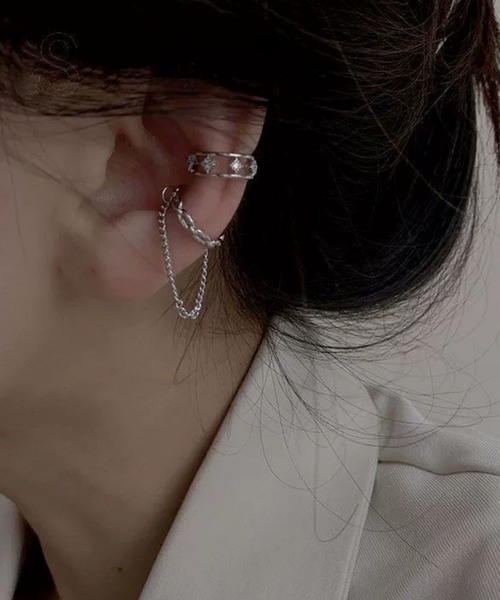 セール】【Bz】シルバーデザインイヤカフ2点セット(RZ)（イヤーカフ