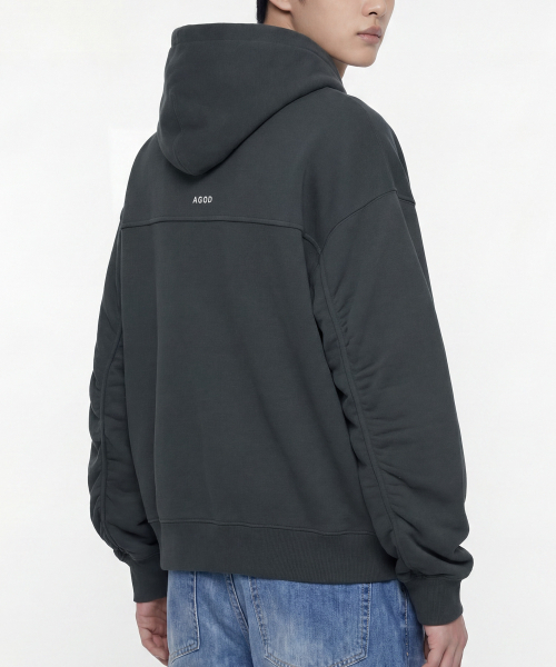 AGOD（エージーオーディー）の「バックシャーリング裏起毛フードTシャツ[チャコール]（パーカー・レディース・その他・SMALL/MEDIUM/LARGE）」の16枚目の写真