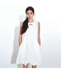 MINI BALLON SLEEVELESS DRESS_WHITE