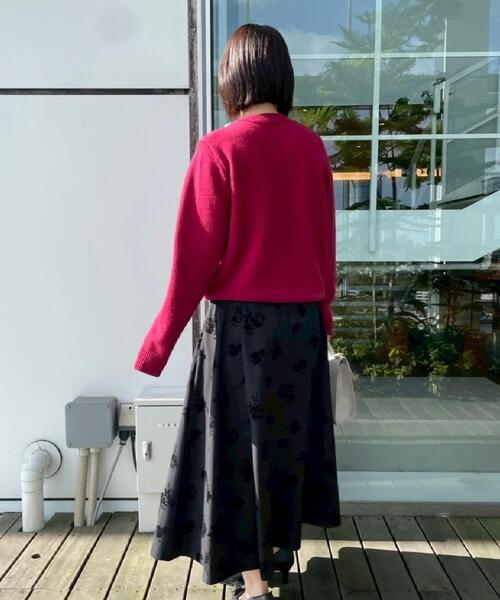 couture brooch（クチュールブローチ）の「【きれいめ】パール調デザイン アラン柄ニット（ニット/セーター・レディース・アイボリー/ライトグレー/ボルドー・36/38/42）」の17枚目の写真