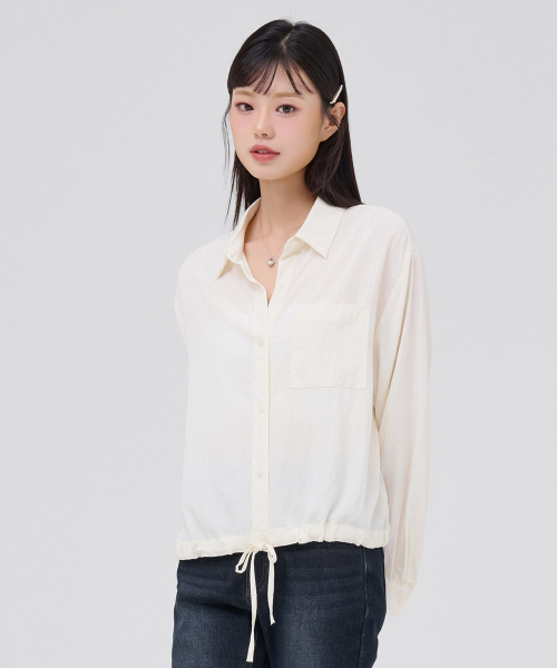 CHASECULT（チェイスカルト）の「レディースクリースシャツ-アイボリー（シャツ/ブラウス・レディース・アイボリー・FRE）」の2枚目の写真