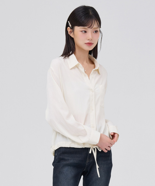 CHASECULT（チェイスカルト）の「レディースクリースシャツ-アイボリー（シャツ/ブラウス・レディース・アイボリー・FRE）」の3枚目の写真