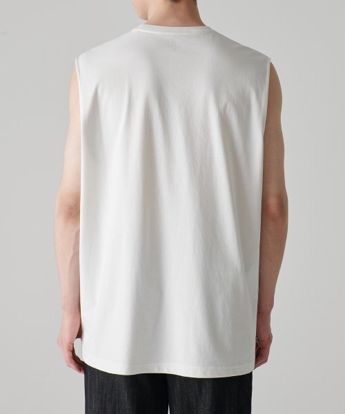 MUSINSA STANDARD（ムシンサスタンダード）の「[クールタンダード] リラックスドスリーブレスタップ [クリーム]（Tシャツ/カットソー・メンズ・その他・SMALL/MEDIUM/LARGE/X-LARGE/XX-LARGE/XXX-LARGE）」の2枚目の写真