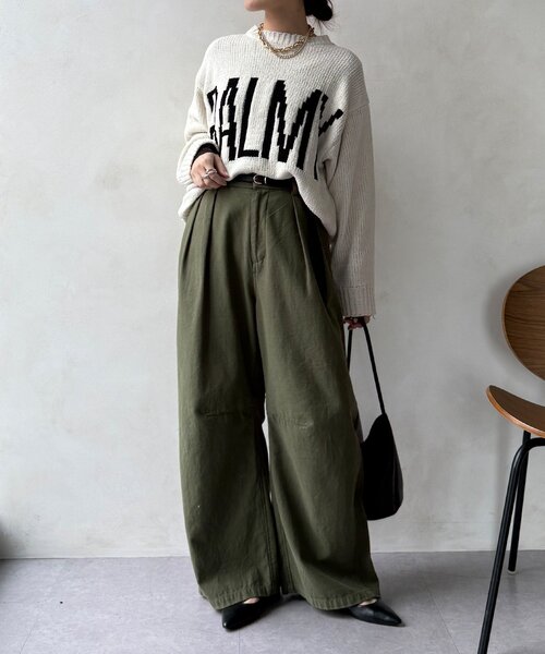 DouDou（ドゥドゥ）の「モールロゴニット（ニット/セーター・レディース・オフホワイト/ブラック/ベージュ・FREE）」の6枚目の写真