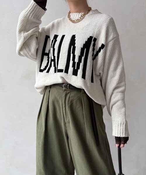 DouDou（ドゥドゥ）の「モールロゴニット（ニット/セーター・レディース・オフホワイト/ブラック/ベージュ・FREE）」の9枚目の写真