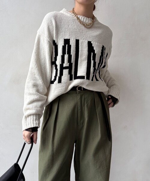 DouDou（ドゥドゥ）の「モールロゴニット（ニット/セーター・レディース・オフホワイト/ブラック/ベージュ・FREE）」の10枚目の写真