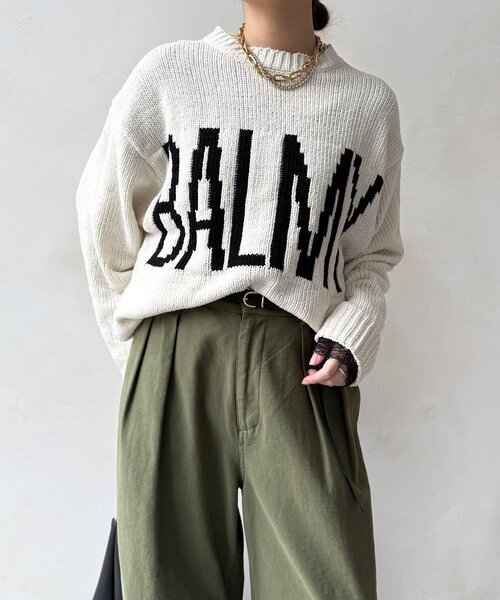 DouDou（ドゥドゥ）の「モールロゴニット（ニット/セーター・レディース・オフホワイト/ブラック/ベージュ・FREE）」の11枚目の写真