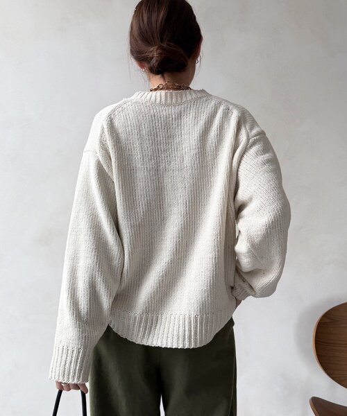 DouDou（ドゥドゥ）の「モールロゴニット（ニット/セーター・レディース・オフホワイト/ブラック/ベージュ・FREE）」の12枚目の写真