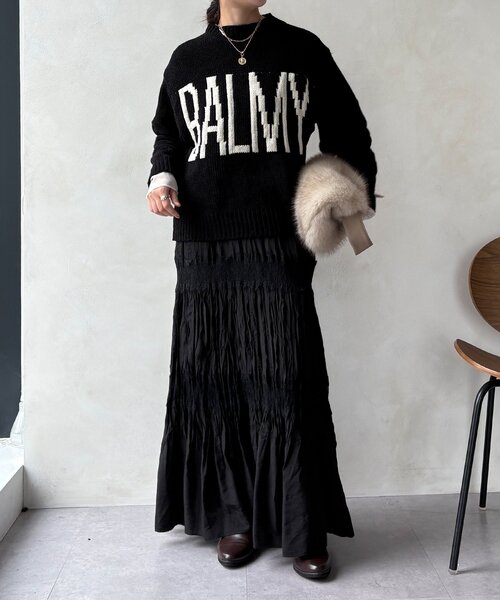 DouDou（ドゥドゥ）の「モールロゴニット（ニット/セーター・レディース・オフホワイト/ブラック/ベージュ・FREE）」の14枚目の写真