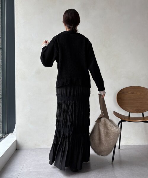 DouDou（ドゥドゥ）の「モールロゴニット（ニット/セーター・レディース・オフホワイト/ブラック/ベージュ・FREE）」の17枚目の写真