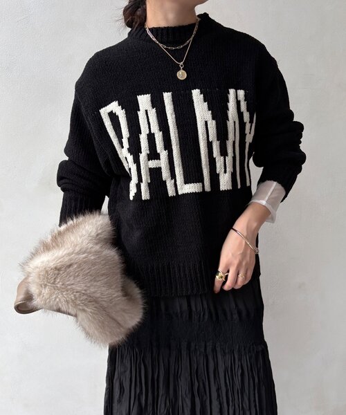 DouDou（ドゥドゥ）の「モールロゴニット（ニット/セーター・レディース・オフホワイト/ブラック/ベージュ・FREE）」の19枚目の写真