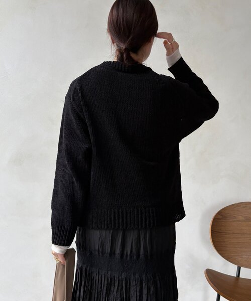 DouDou（ドゥドゥ）の「モールロゴニット（ニット/セーター・レディース・オフホワイト/ブラック/ベージュ・FREE）」の21枚目の写真