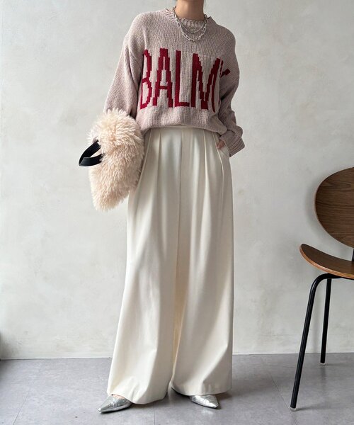 DouDou（ドゥドゥ）の「モールロゴニット（ニット/セーター・レディース・オフホワイト/ブラック/ベージュ・FREE）」の22枚目の写真