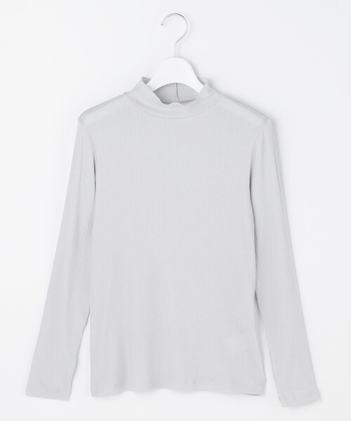 J.PRESS Ladies(J.プレス レディス)の「シルク混ベアテレコ ハイネック シアー カットソー(Tシャツ/カットソー・レディース・ホワイト系/ライトグレー系・SMALL)」の10枚目の写真