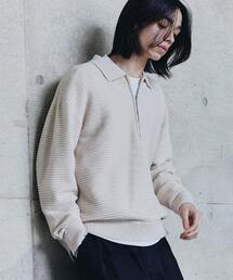 tk.TAKEO KIKUCHI（ティーケータケオキクチ）の「ハーフジップニットポロシャツ（ニット/セーター）」