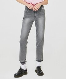 Straight Slim Fit Denim Pants _ Light Gray