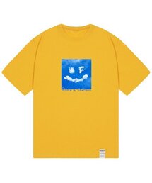 [ユニセックス]ドローイングスマイルクラウドロゴ半袖Tシャツ_マスタード